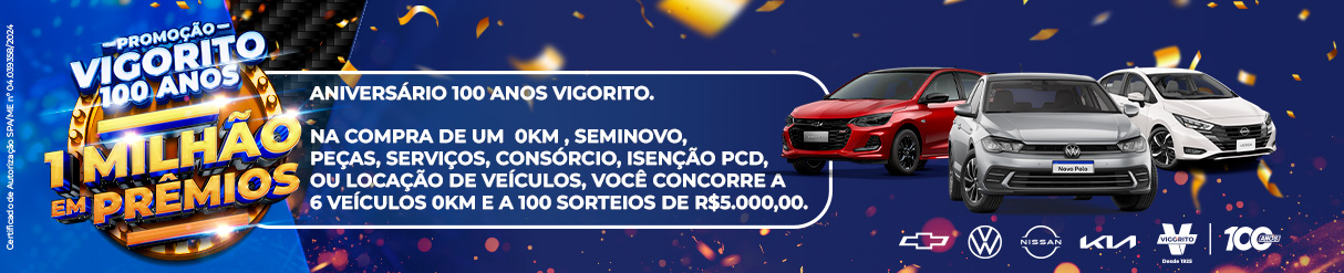 Participe da promoção Vigorito 100 Anos e concorra a R$ 1 milhão em prêmios